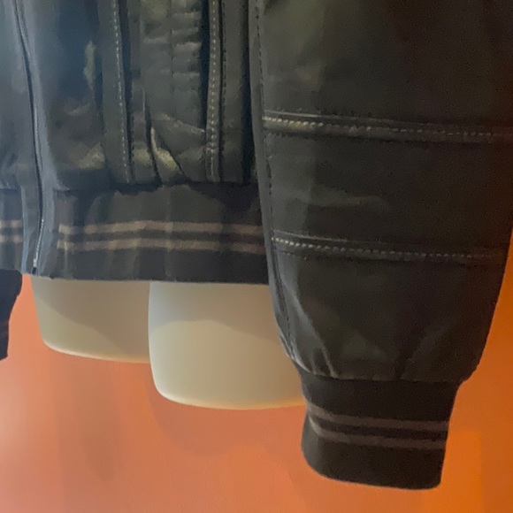 LEATHER WORLD Lamb Leather Black Bomber Jacket sz 3XL - Picture 9 of 14